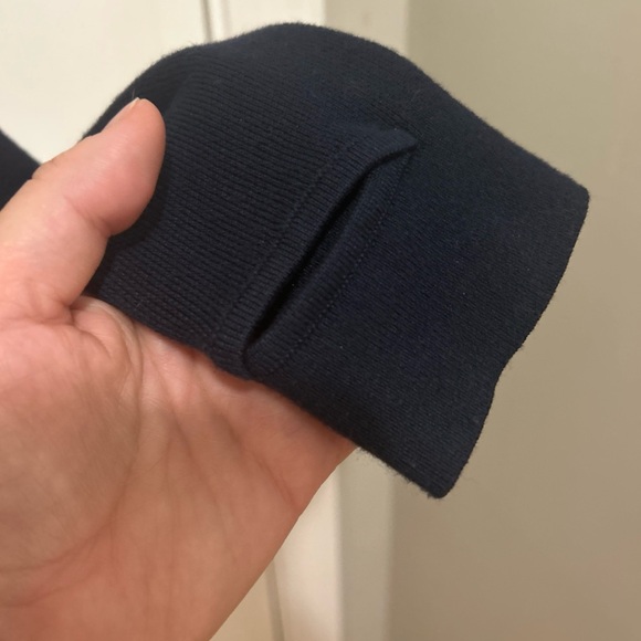 Athleta Navy Blue Streetwise Sweater with White Stripe SMALL - Picture 6 of 8